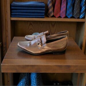 Stacy Adams Dark Brown Leather Slip-On Loafers